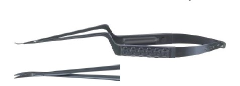 NOIR мікроножиці тупі/тупі вигнуті байонет 90 мм